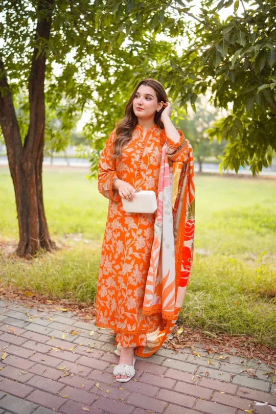 ANEELAS - Winter 3PC Karandi Digital Print Dress