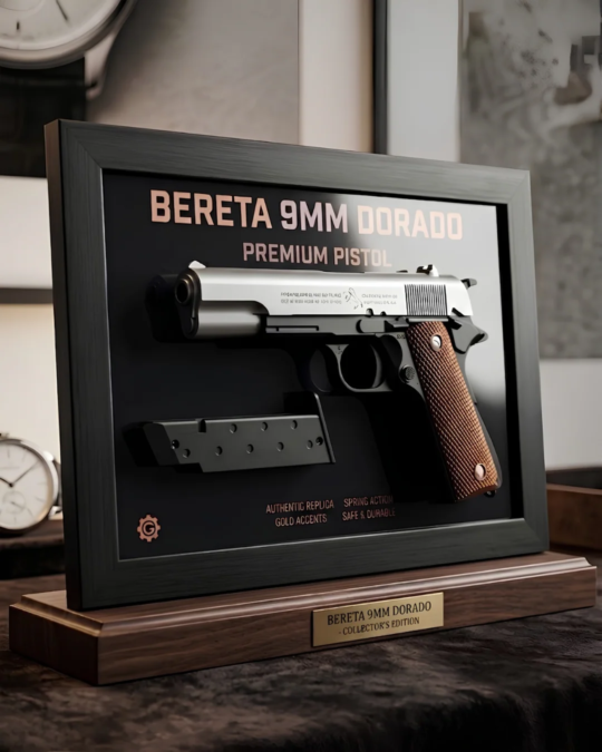 Colt M1911 Premium Metal Pistol 3D Wall Art – A4 Glass Frame