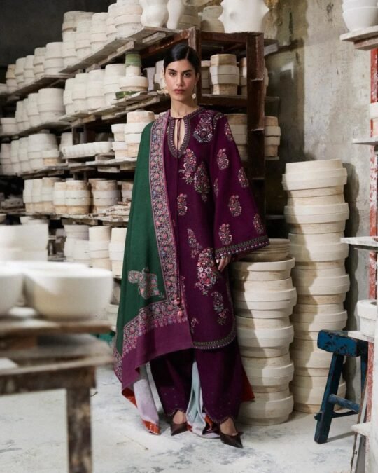 HUSSNAIN REHAR - Winter 3PC Dhanak Embroidered Suit