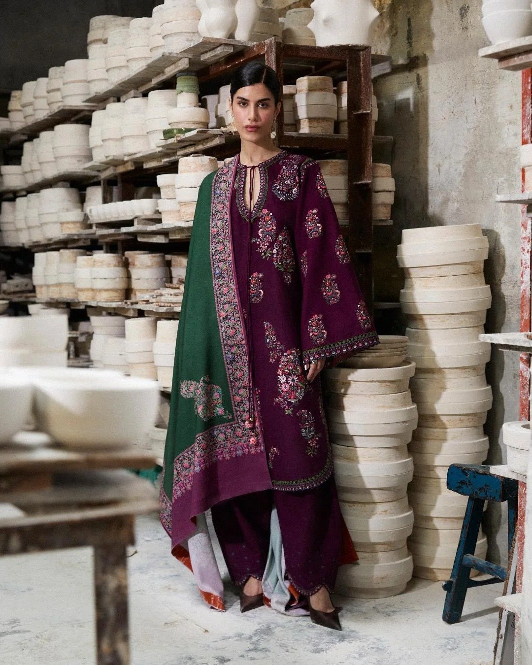 HUSSNAIN REHAR - Winter 3PC Dhanak Embroidered Suit