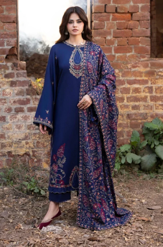 iZEL - Winter 3PC Dhanak Embroidered Suit