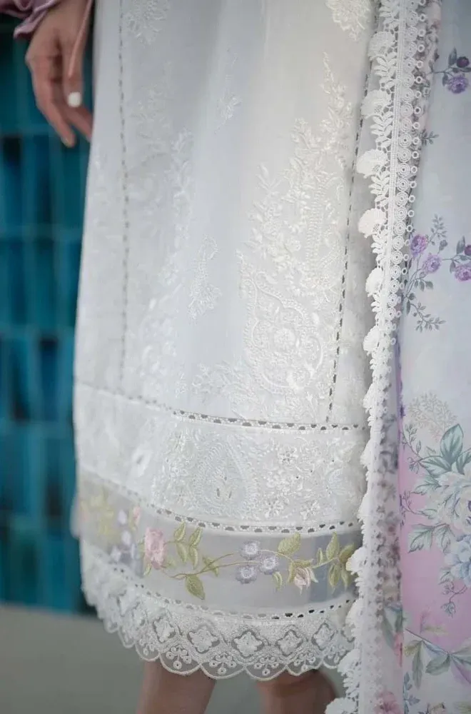 Jazmin 3PC Lawn Embroidered Shirt with Monar Printed Dupatta & Trouser - shopifysmartly.pk - image 2