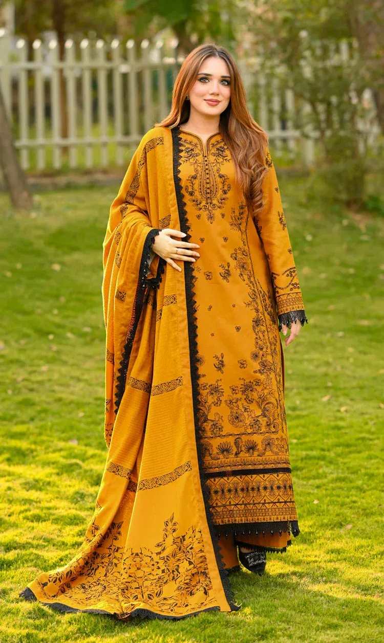 LIBASS - Winter 3PC Dhanak Embroidered Suit