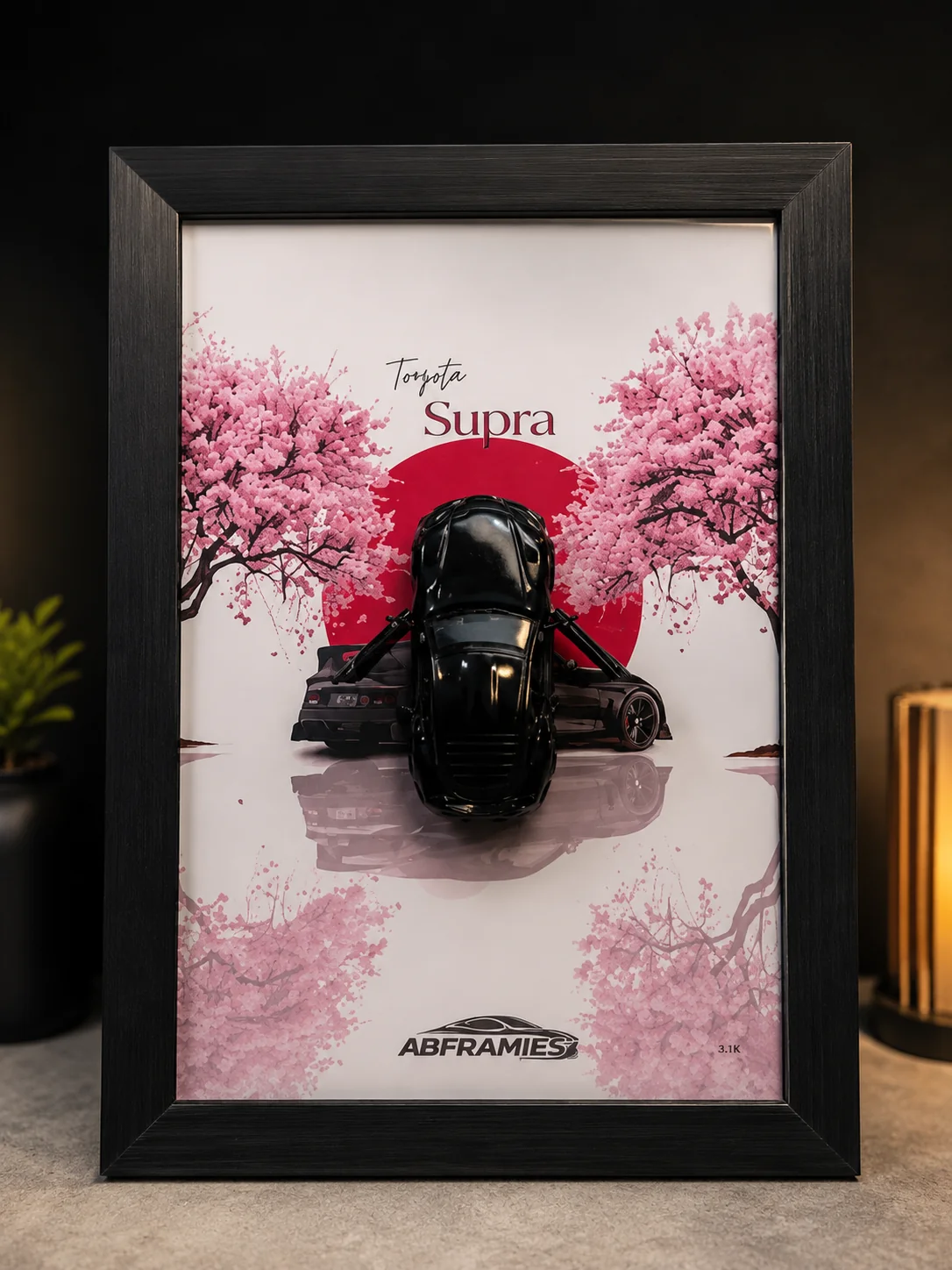 Toyota Supra Mk5 3D Metal Car Wall Art – A4 Glass Frame