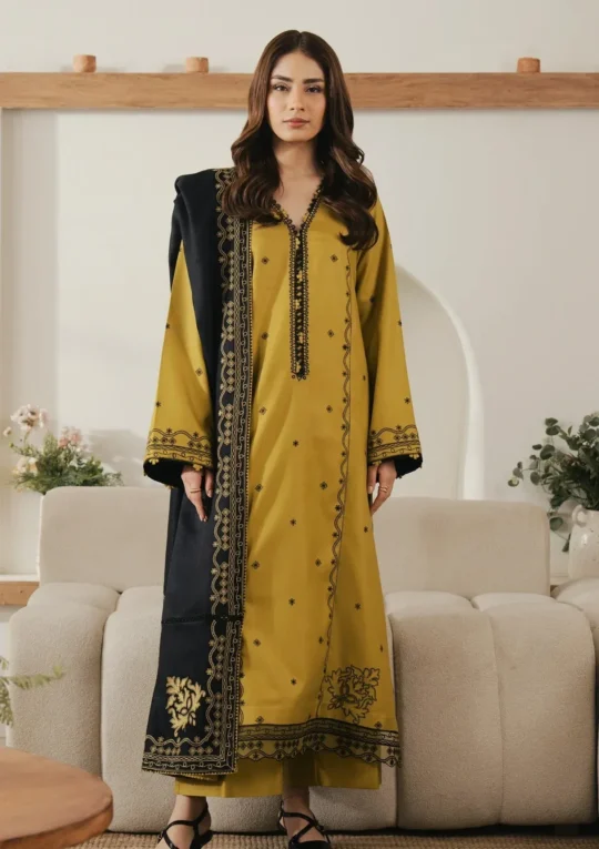Winter 3PC Dhanak Embroidered Suit