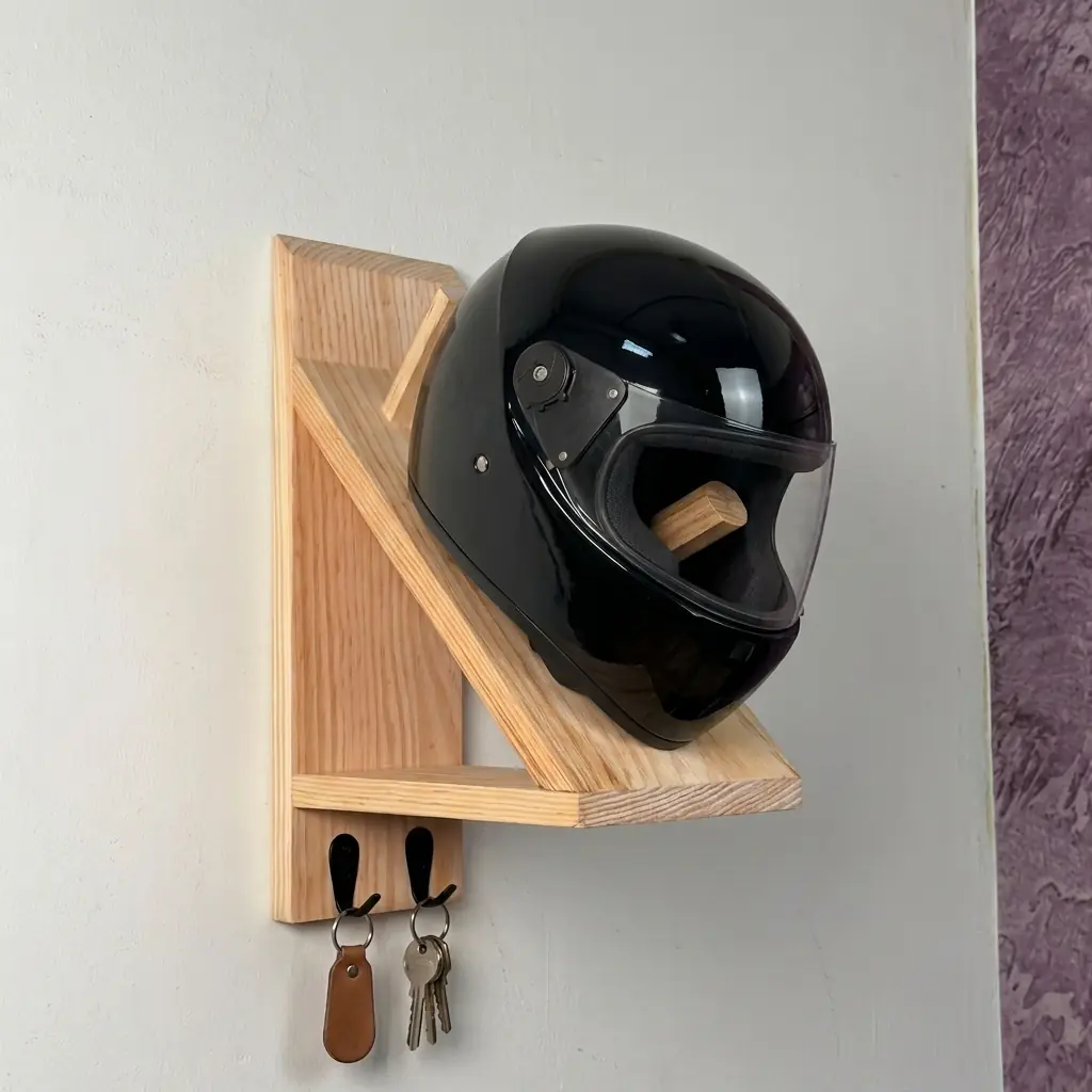 Wooden Helmet Organizer – Keep Your Helmet Safe and Stylish - Image 3