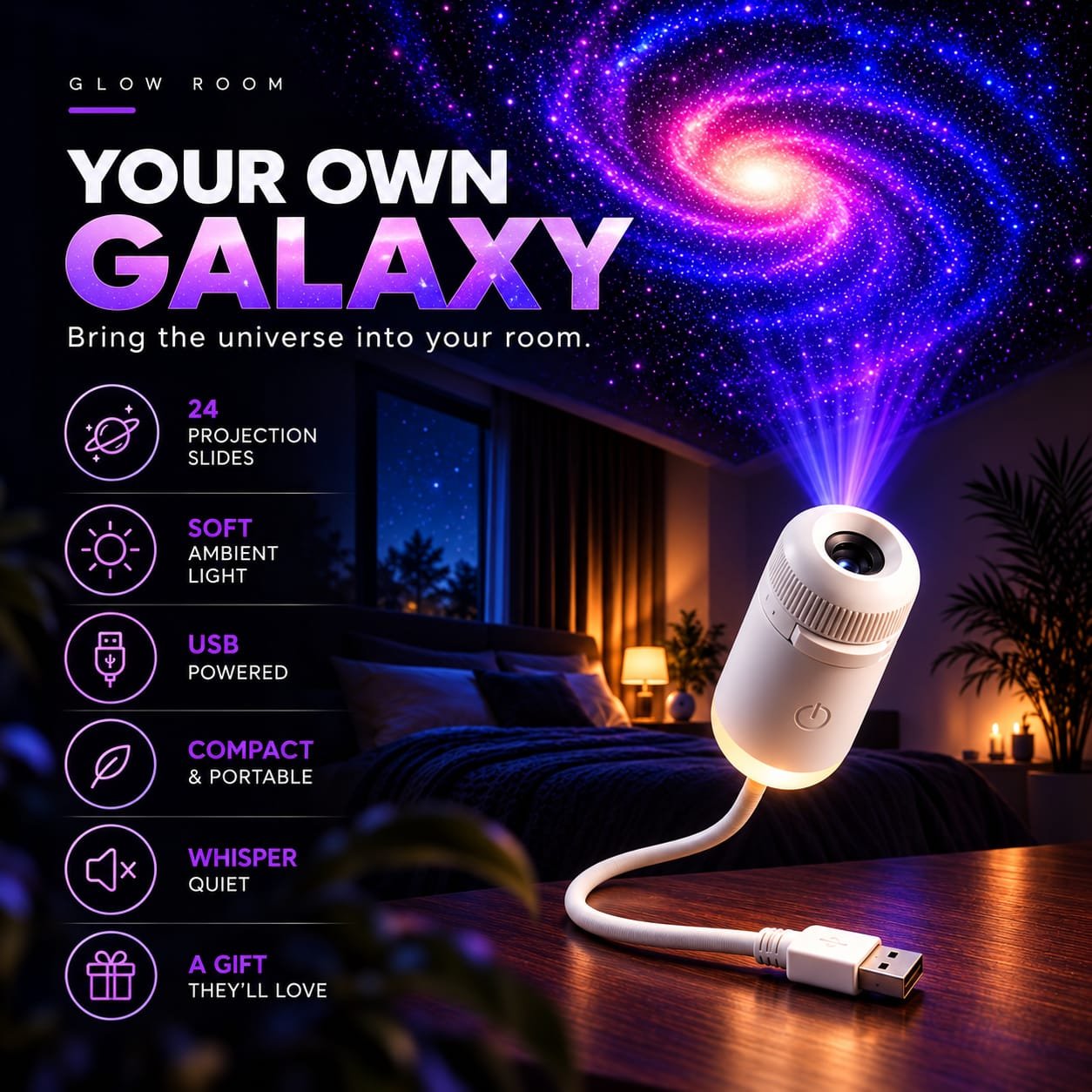 High Beam Starry Sky LED Projector – Bring the Beauty of Space to Your Room - Image 4